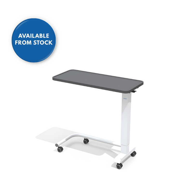 Easy Clean Overbed Table, Single Leg Flat Top