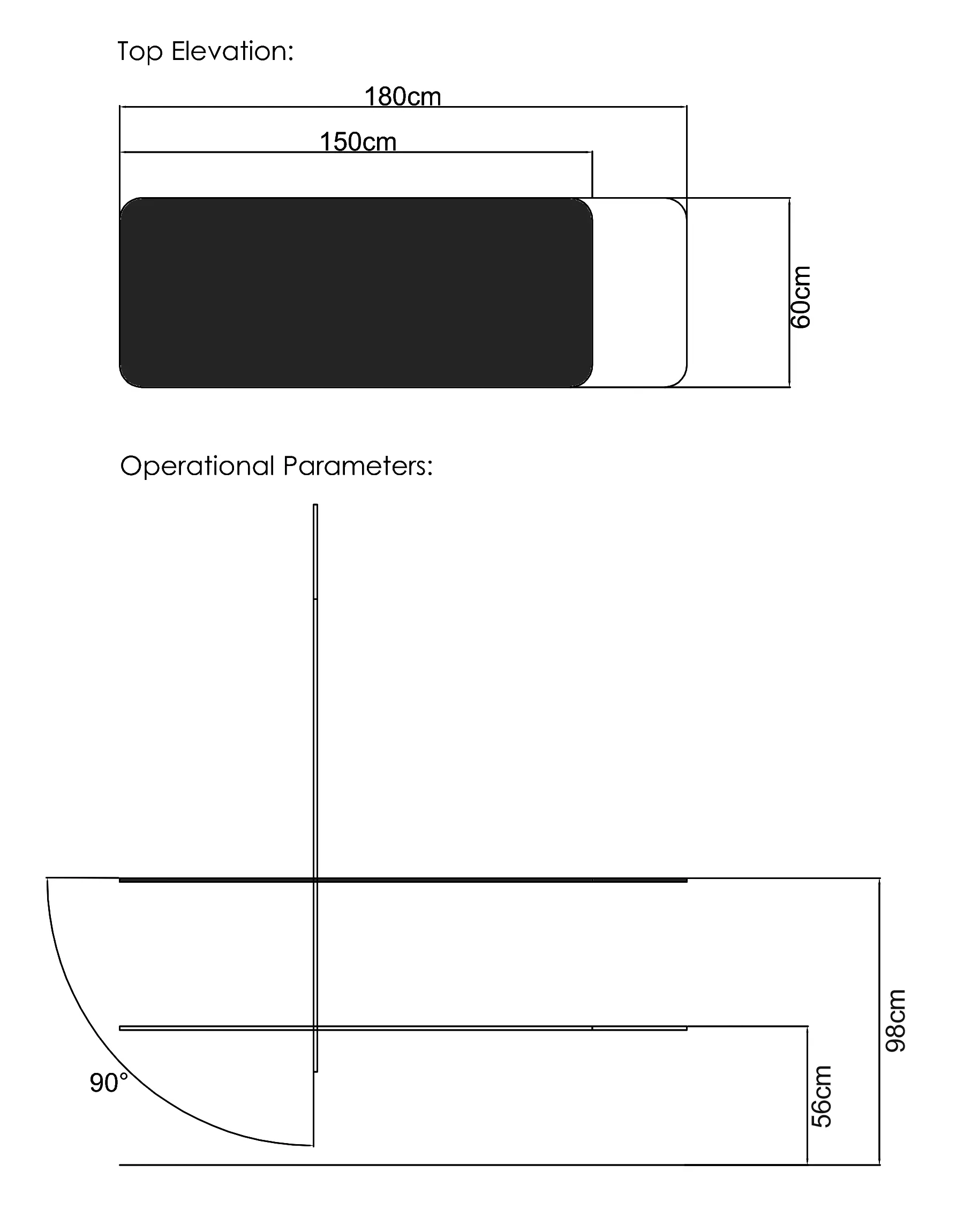 Medi-Plinth Veterinary Tilt Table Dimensions